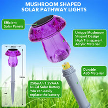 Load image into Gallery viewer, Solar Lights Outdoor, 8 Pack Mushroom Lights Outside Waterproof, Solar Powered LED Lighting for Garden, Yard, Landscape, Path, Pathway, Lawn, Walkway, Driveway, Backyard Decor (Purple)