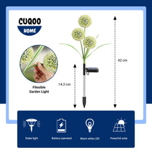Load image into Gallery viewer, CUQOO Dandelion Solar Trio Stake Lights - Warm White 36 LED with 2 Display Modes, Waterproof Outdoor Garden Lights for Pathway Lighting