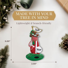 Load image into Gallery viewer, Personalised Golf Ornament 2025 β Fast & Free 24h Customisation β Sport Christmas Ornaments for Tree β Custom Gift Wrapped Bag Keepsake for Golfers