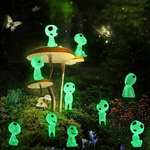 Load image into Gallery viewer, 10PCS Fairy Garden Accessories Tree Elves Glow in Dark Garden Alien Decor Miniature Luminous Ghost kit for Micro Landscape Garden Decoration Outdoor Status Patio Lawn Yard Kit (Green)