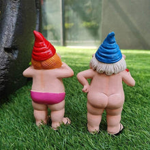 Load image into Gallery viewer, Garden Gnome, Statue Peeing Gnome, Naughty Garden Gnome, Funny Naked Gnome, Resin Garden Gnomes, Male Female Nude Gnomes Goblin-Art Decoration, Lawn Ornaments Indoor or Outdoor Garden (man and woman)