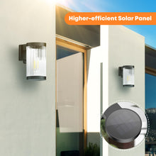 Load image into Gallery viewer, LETMY Solar Fence Lights Outdoor Garden, 2 Pack Super Bright Solar Wall Lights Outdoor with LED Tungsten Filament, Waterproof Garden Lights Solar Powered for Patio Yard Fence Decoration(Warm White)