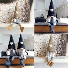 Load image into Gallery viewer, JstDoit 2 Pcs Gonk Gnomes Plush Bar Decor, Handmade Swedish Tomte Gnomes Gifts Farmhouse Scandinavian Figurine for Home Kitchen Coffee Station Table Shelf Decor (Black)