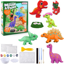 Load image into Gallery viewer, RNHDLY Dinosaur Plaster Mould & Paint Set, Dinosaur Arts and Crafts Painting Kits for Kids, Dinosaurs Crafts, Dino Plaster Craft Set, Plasters of Moulds Kits for Kids