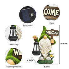 Load image into Gallery viewer, ASAWASA Gnomes Decorations for Yard with Solar LED Light, 10.8" Large Outdoor Funny Garden Lawn Gnome Decor with Welcome Sign