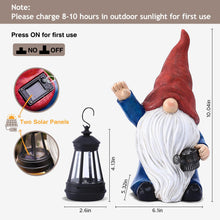 Load image into Gallery viewer, Vereemy Solar Gnomes Statues with Watering Can LED Lights Lantern Garden Decor Birthday Outdoor Gifts for Women Mom Art Resin Gnomes Sculpture for Yard Porch Patio Lawn Yard,Lantern Watering Can