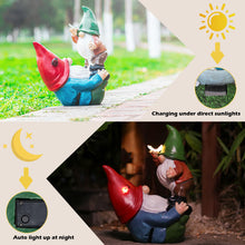 Load image into Gallery viewer, Ovewios Garden Gnomes Statues Outdoor, Funny Gnomes Figurine Playing Together Garden Sculpture& Statues Resin Ornament for Outdoor Patio Yard Lawn Porch Decor