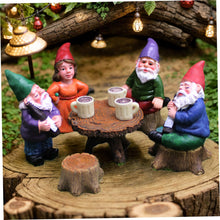 Load image into Gallery viewer, Dbvnnsy 6Pcs/Set Garden Gnome Figurines Set Resin Miniature Gnomes Statue with Table and Stool Cute Yard Ornaments Collectible Decoration for Garden Outdoor Lawn