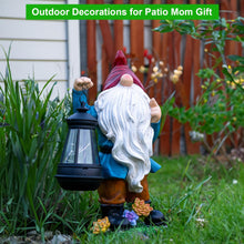 Load image into Gallery viewer, Candieslife Solar Garden Statue Lights Gnome Figurine with Solar Lantern, Outdoor Garden Succulent Ornaments Waterproof, Mothers Day Mom Gifts for Outside Patio Yard Lawn Decor