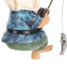 Load image into Gallery viewer, Jenngaoo Fishing Gnome Garden Statue - Heavy Duty Resin Outdoor Decor, Weatherproof Dwarf Sculpture for Pond, Patio, Flower Beds (10cm Rustic Design)