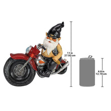 Load image into Gallery viewer, Design Toscano QM7512103 Axle Grease the Biker Garden Gnome Motorcycle Statue, 33 cm, Polyresin, Full Color