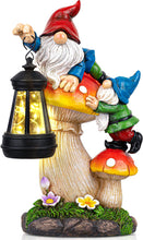 Load image into Gallery viewer, C&Y&G&X Solar Garden Gnome, Mushroom Design with Bright Solar Lantern,Cute Gnome Garden Decor
