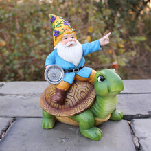 Load image into Gallery viewer, Turtle Solar Lights Outdoor Garden,Turtle Statue with Solar Light and Gnome | Waterproof Tortoise Sculpture, Outdoor Patio Balcony Courtyard Garden Lawn Decoration