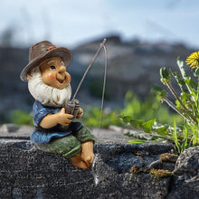 Load image into Gallery viewer, Caffney Fishing Gnome Garden Gnome Statue Naughty Gnome Garden Figurine Dwarf Sculpture Resin Ornament for Lawn Yard Balcony Porch Patio Home Indoor Outdoor Decorations