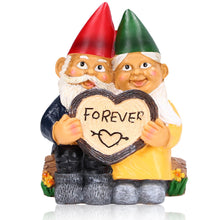 Load image into Gallery viewer, HERCHR Garden Gnomes: Funny Couple in Love - Outdoor Decoration Statue, 4.7×2.8×5.7in, Perfect for Home Garden Patio Lawn