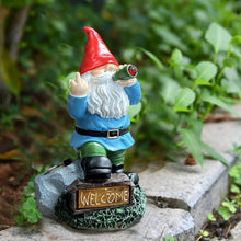 Load image into Gallery viewer, TIANCENTRAL H Resin Gnomes Garden Decor,7.1 Inch Tall Solar Funny Garden Gnomes Outdoor Gnome Statues Gift for Yard, Patio, Lawn, Outside Naughty Gnome., TCDJ-05