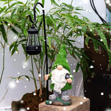Load image into Gallery viewer, Gnome Solar Light, 18.9 Inch Tall Flocked Resin Garden Gnomes with Solar Lantern, Garden Statue Gnome, Garden Ornaments for Yard Lawn Backyard Decorations, Garden Statues