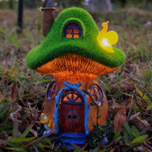 Load image into Gallery viewer, Mushroom Garden Statues,Outdoor Fairy House Figurine with Solar Powered Garden Light, Gifts for Women Mom Grandma Halloween Decor or Yard Decor (Resin)
