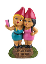 Load image into Gallery viewer, BigMouth Inc. Selfie Sisters Novelty Resin Garden Gnome Ornament | Weatherproof Great for Gardens | This Funny Little Gnome is the Perfect Gi ft | 18.5 cm x 12 cm x 20 cm