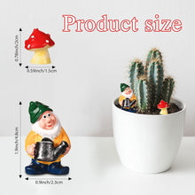 Load image into Gallery viewer, 7 Pieces Gnomes Fairy Resin Statues Mini Garden Statues Decoration Gnome Tale Statue with 2 Hedgehog Statues and 1 Mushroom Decor for Christmas Holiday Festival Decoration, Relatives Friends Kids