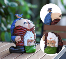 Load image into Gallery viewer, LENHINOR Garden Gnome Statue, Garden Decor,Gnomes Decorations for Yard, Funny Garden Bird Welcome Figurines for Outdoor Patio, Lawn, Yard Art Decoration ,Christmas Garden Gifts
