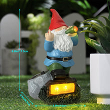 Load image into Gallery viewer, TIANCENTRAL H Resin Gnomes Garden Decor,7.1 Inch Tall Solar Funny Garden Gnomes Outdoor Gnome Statues Gift for Yard, Patio, Lawn, Outside Naughty Gnome., TCDJ-05