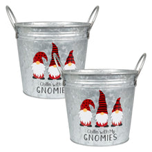 Load image into Gallery viewer, Fyne-Finds Set of 2 Merry Christmas Chillin With My Gnomies Gonk 18cm, 7inch Plant Pot 2.7L Handles Festive Planter Home Decor Xmas Gift