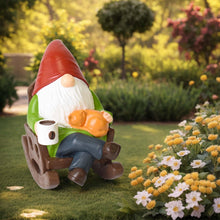 Load image into Gallery viewer, Eremaoy Funny Garden Gnome, Garden Ornaments Outdoor Statue Drinking Coffee Rocking Chair Gnome, Christmas Gnomes Decorations for Yard Home Indoor Outdoor Patio Lawn