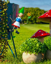 Load image into Gallery viewer, Olive & Sage Pair of 2 Hanging Miniature Fairy Garden Gnome Pot Hanger Ornaments
