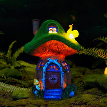 Load image into Gallery viewer, Mushroom Garden Statues,Outdoor Fairy House Figurine with Solar Powered Garden Light, Gifts for Women Mom Grandma Halloween Decor or Yard Decor (Resin)