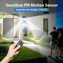 Load image into Gallery viewer, Peasur Solar Security Lights Outdoor Motion Sensor, 3 Modes Solar Powered Flood Light with Remote Control 3 Adjustable Heads, IP65 Waterproof Wall Mount Wireless for Yard Garage Patio Porch