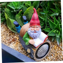 Load image into Gallery viewer, Toyvian Lawn Solar Lamp Garden Dwarf Statue Solar Powered Outdoor Light for Decoration Charming Resin Gnome Sculpture for Garden Courtyard and Patio
