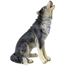Load image into Gallery viewer, LLDW Garden Statue Figurine Simulation Wolf Decoration Resin Crafts Voice Control Black Wolf Pastoral Garden Landscape Resin Animal Decoration