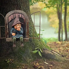 Load image into Gallery viewer, Elf out of Door Garden Tree Hugger, Mini Garden Gnome Tree Sculpture Dwarf Statue Tree Peeker Yard Art for Yard Garden Decoration, Ornament for Indoor Outdoor (Woman)