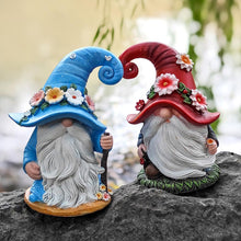 Load image into Gallery viewer, MOOCOCO Garden Gnome Statue,4.92 in Resin Flower Pots Dwarf Figurine, Garden Faceless Gnome Sculpture, Summer Gnomes Figurines Spring Gnomes for Patio Lawn Yard Home Tabletop Decoration (Blue)
