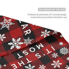 Load image into Gallery viewer, Christmas Red Buffalo Plaid Flags Double Sided 28x40 IN Winter Snowflake Garden Flag Large Outdoor Flag The Most Wonderful Time House Yard Xmas Holiday Decorations