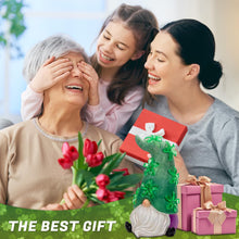 Load image into Gallery viewer, twinbling Solar Garden Outdoor Statues Gnome with Green Flower Lights, 11" Resin Lawn Decor, Gnomes Decorations for Yard, Patio, Home, Balcony - Unique Housewarming Gifts