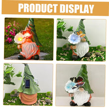 Load image into Gallery viewer, Toyvian Garden Gnome Sculpture with Solar Light Durable Resin Patio Decor for Outdoor Spaces Weather Resistant Lawn Ornament Present for Christmas Birthdays and Housewarming