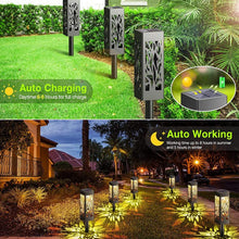 Load image into Gallery viewer, WdtPro Solar Lights Outdoor Garden, 6 Pack Garden Lights Solar Powered Waterproof with Warm White LED Lights, Solar Garden Ornaments Outdoor for Patio, Yard, Pathway Dusk to Dawn Auto On/Off