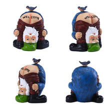 Load image into Gallery viewer, LENHINOR Garden Gnome Statue, Garden Decor,Gnomes Decorations for Yard, Funny Garden Bird Welcome Figurines for Outdoor Patio, Lawn, Yard Art Decoration ,Christmas Garden Gifts