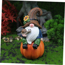 Load image into Gallery viewer, Happyyami Naughty Garden Gnome Statue Adorable Resin Sculpture for Home Patio Decor Unique Festive Ornament for Christmas Holidays Lovely Gnome Garden Decoration