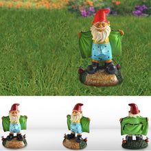 Load image into Gallery viewer, Funny Garden Gnome Statue Resin Gnomes Figurines SAY Hello to My Little Friend Indoor Ornament Gift Outdoor Garden Decorations for Home Patio Yard Lawn Porch (Green)