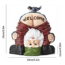 Load image into Gallery viewer, Welcome Garden Gnomes Ornaments-Garden Gnome Statue,Funny Waterproof Resin Dwarf Craft for Lawn Ornaments (Green)