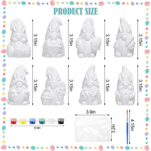 Load image into Gallery viewer, Foilswirl 8 Pcs Gnome Ceramics to Paint Ready to Paint Your Own Ceramic Gnome Statues DIY Unpainted Ceramics Paintable Figurines Kit Crafts with Brush Palette