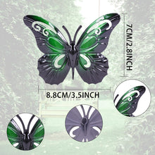 Load image into Gallery viewer, Karjiaja 6 PCS Metal Garden Butterfly Wall Art Hanging Butterfly Decoration Outdoor Garden Butterfly Ornaments Fence Hangers Butterfly Wall Sculptures for Indoor Sheds Walls Fences Home Patio Yards