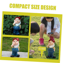 Load image into Gallery viewer, Yardwe 1set Small Gnome Figurine Garden Decor Resin Dwarf Statue for Lawn and Patio Cheerful Holiday Ornament for Home and Garden Decoration