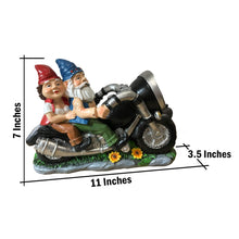 Load image into Gallery viewer, CT DISCOUNT STORE Biker Gnomes Couple On Motorcycle - Outdoor Cute Figurine Statues, Gnome Outdoor, Biker Couple in Love, Make Your Home and Garden More Fun, Great Gift
