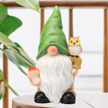 Load image into Gallery viewer, WONDHOME Garden Gnome Sculptures Statues Resin Decor Owl Mushroom Solar LED Lights Lantern Female Outdoor Gnomes Garden Figurines for Patio Yard Lawn House Farmhouse Decorations Gifts,Owl …