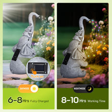 Load image into Gallery viewer, QCXWCJWD Garden Ornaments Outdoor Elephant Statue, 30cm Elephant Statue with Solar Watering Lights, Resin Elephant Ornaments with Solar Lights for Patio Yard, Waterproof Garden Elephant Gifts for Mum