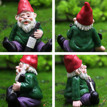 Load image into Gallery viewer, Drunk Gnomes for Garden, 3PCS Mini Gnomes with 1PC Fire, Resin Fairy Garden Gnomes, Funny Naughty Gnomes for Outdoor Indoor Patio Yard Lawn Porch 1